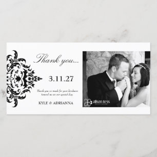 Cartão De Agradecimento obrigado elegante do damasco 311-Simplisticly você