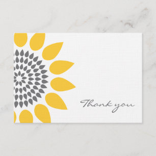 Cartão De Agradecimento Obrigado elegante do girassol você