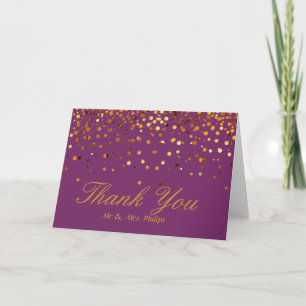 Cartão De Agradecimento Obrigado elegante dos Sparkles dos confetes da