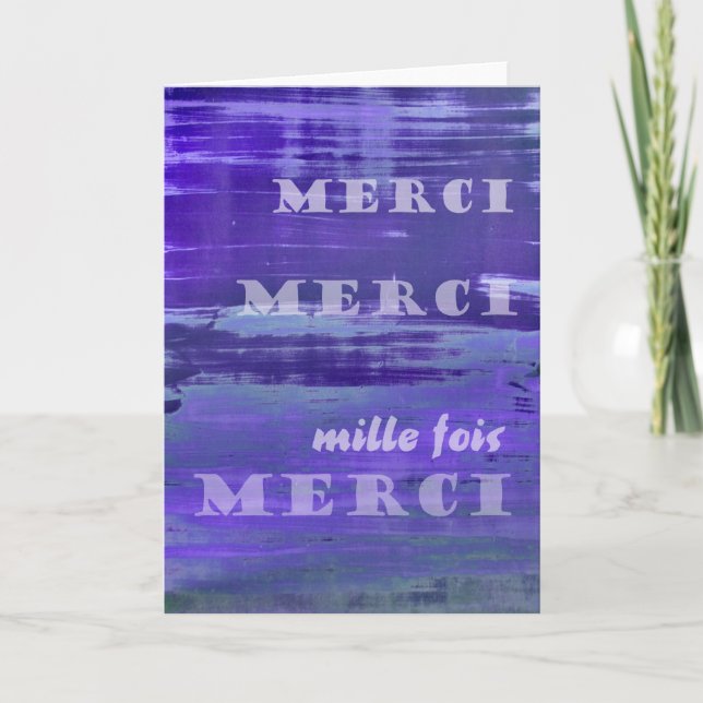 Cartão De Agradecimento Obrigado em francês (Frente)