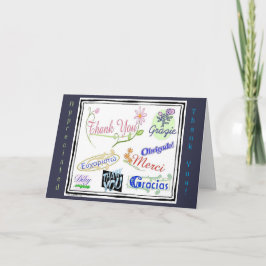 Cartão De Agradecimento Obrigado em muitas línguas