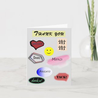Cartão De Agradecimento Obrigado em vários idiomas