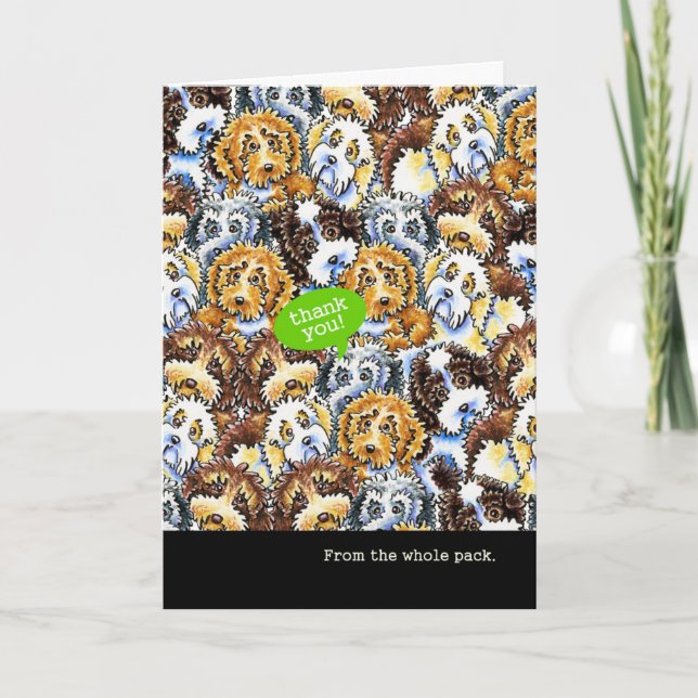 Cartão De Agradecimento Obrigado engraçado você dos cães de Cockapoo do (Frente)