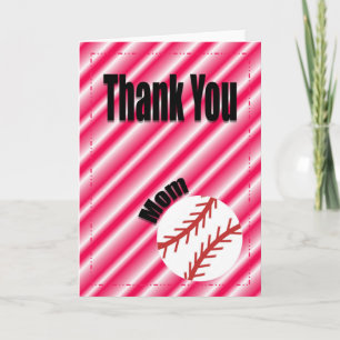 Cartão De Agradecimento Obrigado, Equipe De Baseball, Mãe Card