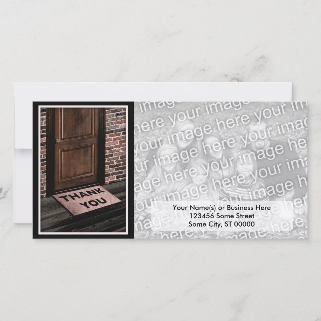 Cartão De Agradecimento obrigado esteira de porta (Frente)