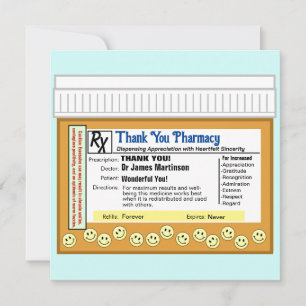 Cartão De Agradecimento Obrigado Farmácia