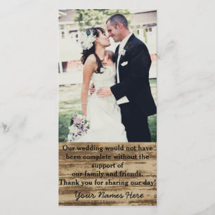 Cartão De Agradecimento Obrigado feito sob encomenda da foto do casamento