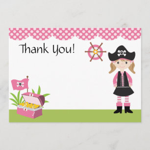 Cartão De Agradecimento Obrigado feito sob encomenda do pirata da menina