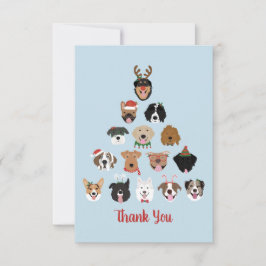 Cartão De Agradecimento Obrigado Feliz Pawlidays Cachorro Árvore De Natal