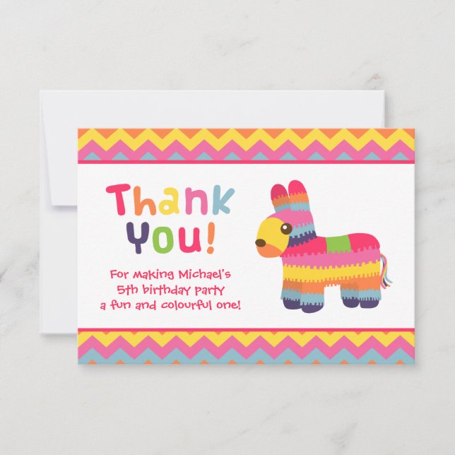 Cartão De Agradecimento Obrigado festa de aniversário mexicana da festa do (Frente)