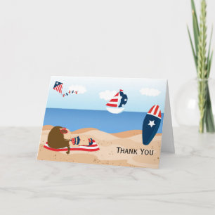 Cartão De Agradecimento Obrigado Festa de Independência de praia