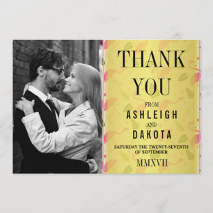 Cartão De Agradecimento Obrigado!   Flamingos Rosa Quente Fabulosos Modern