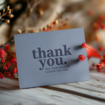 Obrigado Flat Card | Azul Mínimo e Azul Marinho 