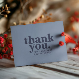 Cartão De Agradecimento Obrigado Flat Card | Azul Mínimo e Azul Marinho 