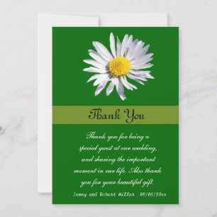 Cartão De Agradecimento Obrigado, flor de margarida branca