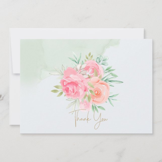 Cartão De Agradecimento Obrigado Floral (Frente)