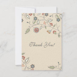 Cartão De Agradecimento Obrigado floral da afiação do vintage você