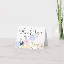 Cartão De Agradecimento Obrigado floral da aguarela do primavera você