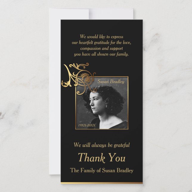 Cartão De Agradecimento Obrigado floral da simpatia da foto você com (Frente)