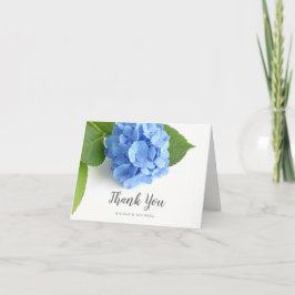 Cartão De Agradecimento Obrigado floral do Hydrangea azul você