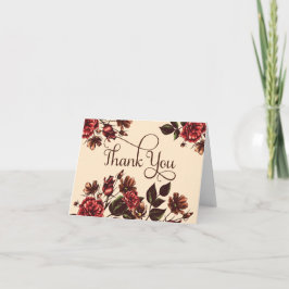 Cartão De Agradecimento Obrigado floral do outono e da queda você