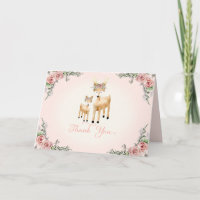 Obrigado floral do rosa de Boho dos cervos da
