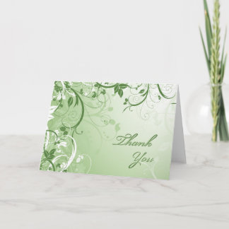 Cartão De Agradecimento Obrigado floral verde