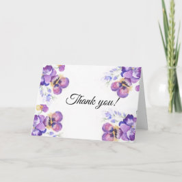 Cartão De Agradecimento Obrigado flores de violetas pansies