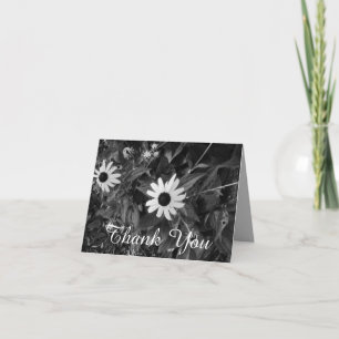 Cartão De Agradecimento Obrigado Flores Negras e Brancas