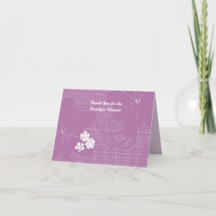 Cartão De Agradecimento Obrigado Flores Pastel Purple Floral Note Card
