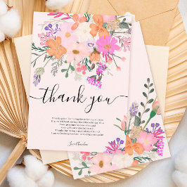 Cartão De Agradecimento Obrigado flores silvestres chuveiro pastel da prim