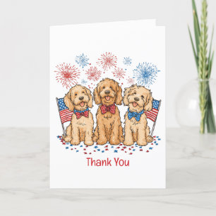 Cartão De Agradecimento Obrigado Fogos De Artifício De Cães De Goldendoodl