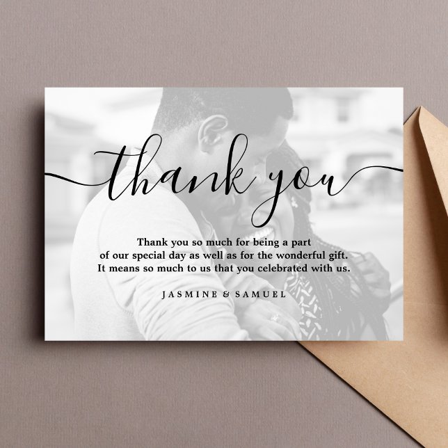 Cartão De Agradecimento Obrigado Foto de Casamento Personalizada  (Wedding Thank You Card)