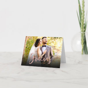 Cartão De Agradecimento Obrigado Foto Fofa Casamento Espanhol Obrigado
