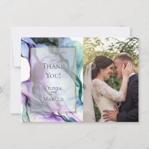 Cartão De Agradecimento OBRIGADO FOTO IMAGEM Abstrato de ameixa profunda