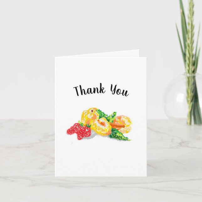 Cartão De Agradecimento Obrigado: Frutas de amor (Frente)