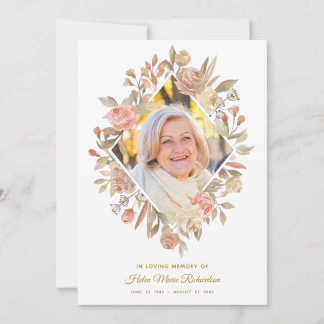 Cartão De Agradecimento Obrigado fúnebre da simpatia da foto dos rosas da (Frente)