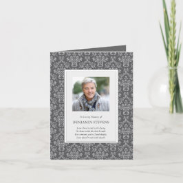 Cartão De Agradecimento Obrigado fúnebre você carda a prata 2 do damasco