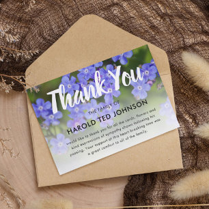 Cartão De Agradecimento Obrigado fúnebre você memorial azul do miosótis