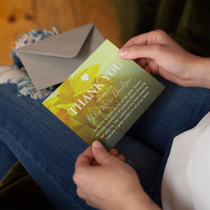 Cartão De Agradecimento Obrigado fúnebre você memorial do Daffodil de  