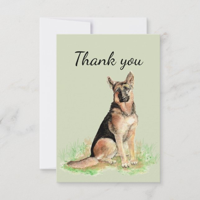 Cartão De Agradecimento Obrigado, German shepherd De Água (Frente)