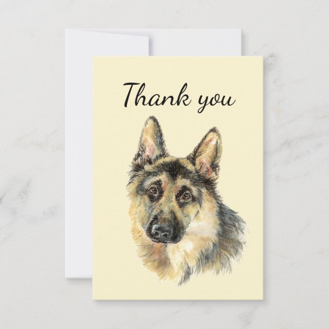 Cartão De Agradecimento Obrigado, German shepherd De Água (Frente)