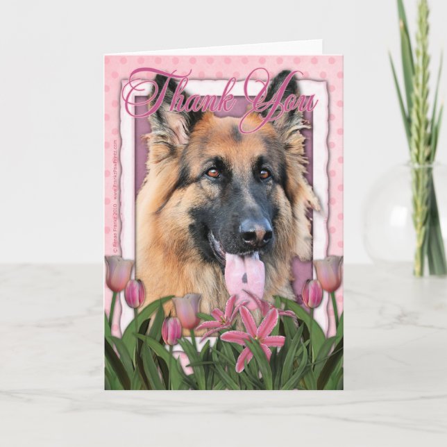 Cartão De Agradecimento Obrigado - German shepherd - Oportunidade (Frente)