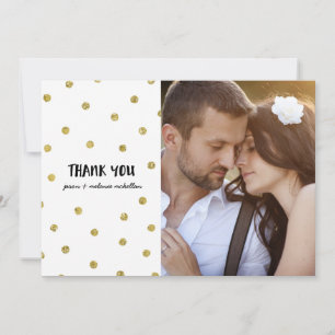 Cartão De Agradecimento Obrigado Glam do casamento da folha do falso dos