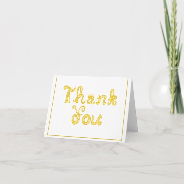 Cartão De Agradecimento Obrigado Gold Fabric Font (Frente)