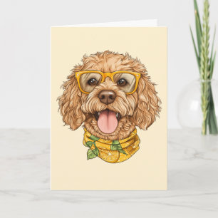 Cartão De Agradecimento Obrigado Goldendoodle Cachorro Óculos de Sol Laran