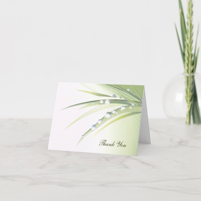 Cartão De Agradecimento Obrigado Gota de Orvalho (Frente)