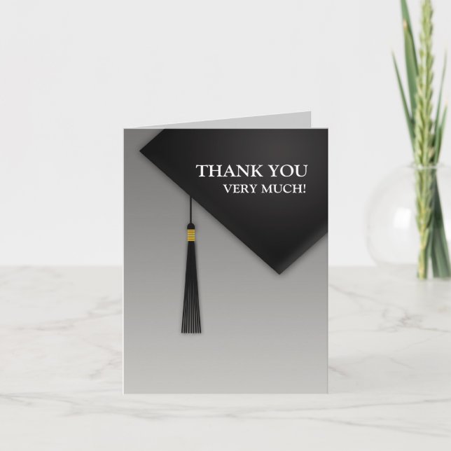 Cartão De Agradecimento Obrigado Graduação Black Hat (Frente)