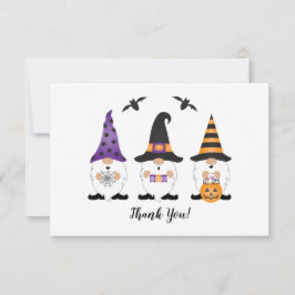 Cartão De Agradecimento Obrigado Halloween Gnomos Purple Orange