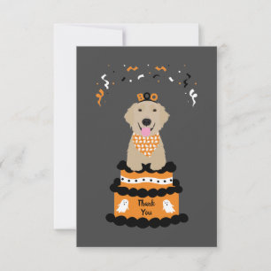 Cartão De Agradecimento Obrigado Halloween Ouro Retriever Spooky Ghost